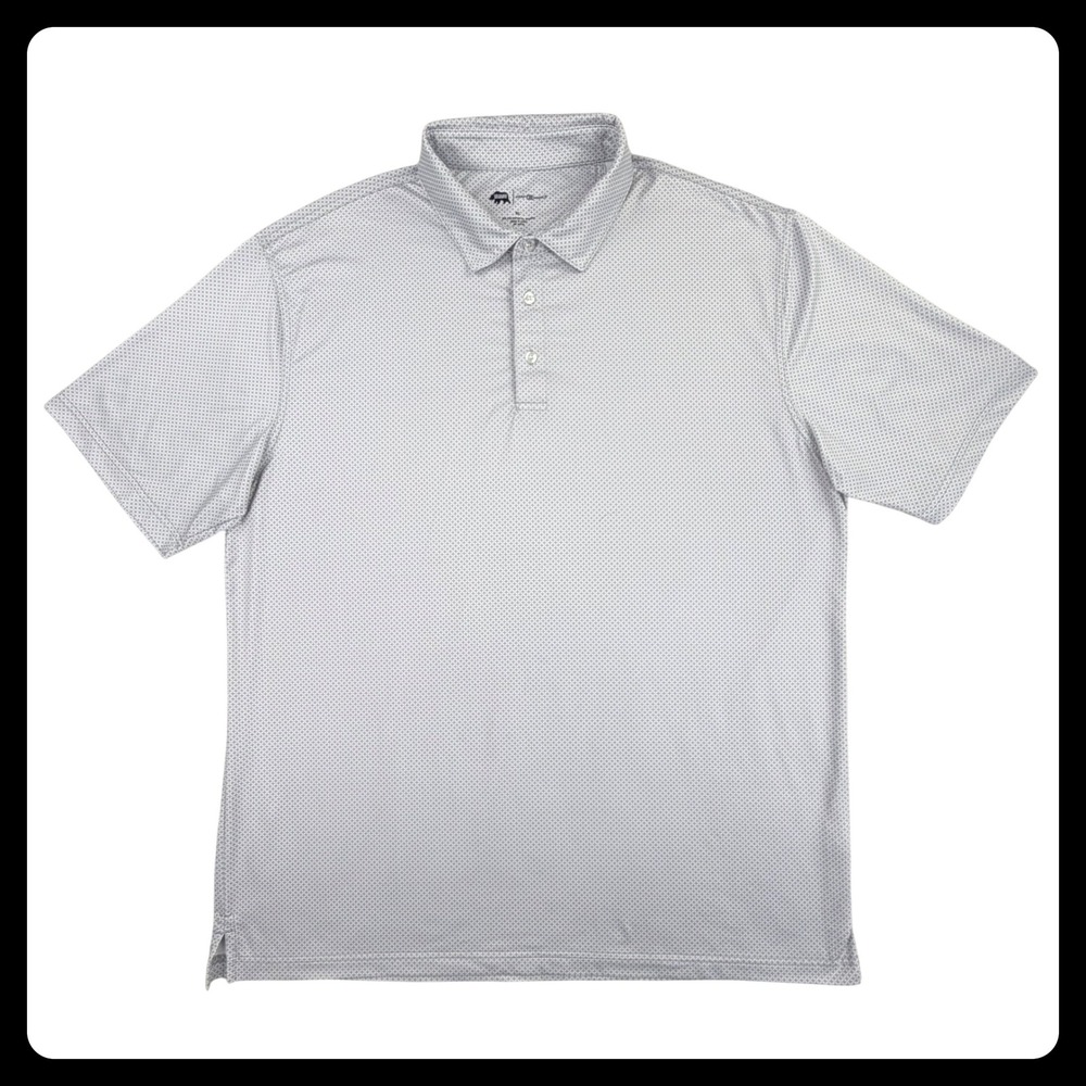 Onward Reserve Performance Polo Shirt Men XL Gray Stretch Geometric Greystar